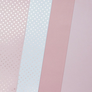 Disainpaberi segupakk Metallic Dots Pink A4, 190-210g, 12lk