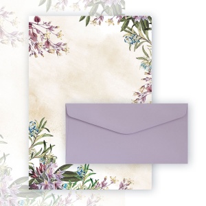 Komplekt - kirjablanketid 20lk + DL ümbrikud 10tk - Umbria Lavender